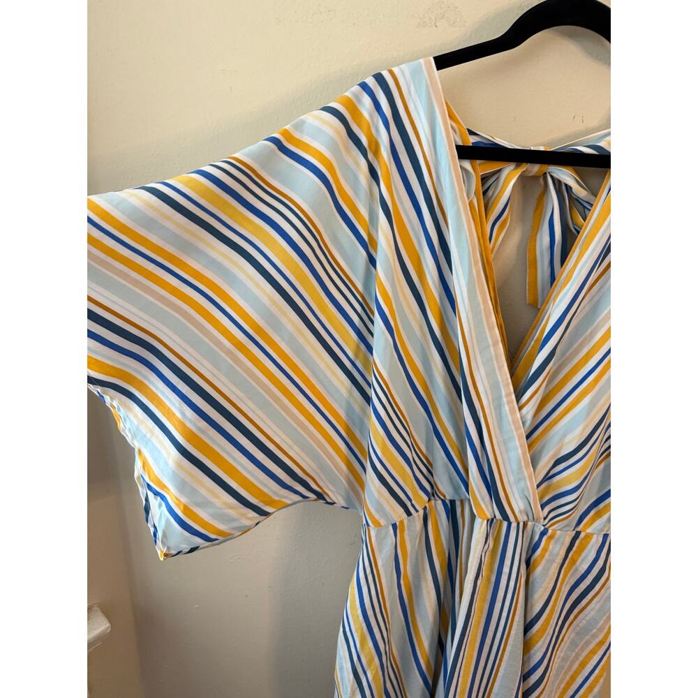 Eloquii Blue & Yellow Striped Dress Size Striped 16 - Picture 2 of 10